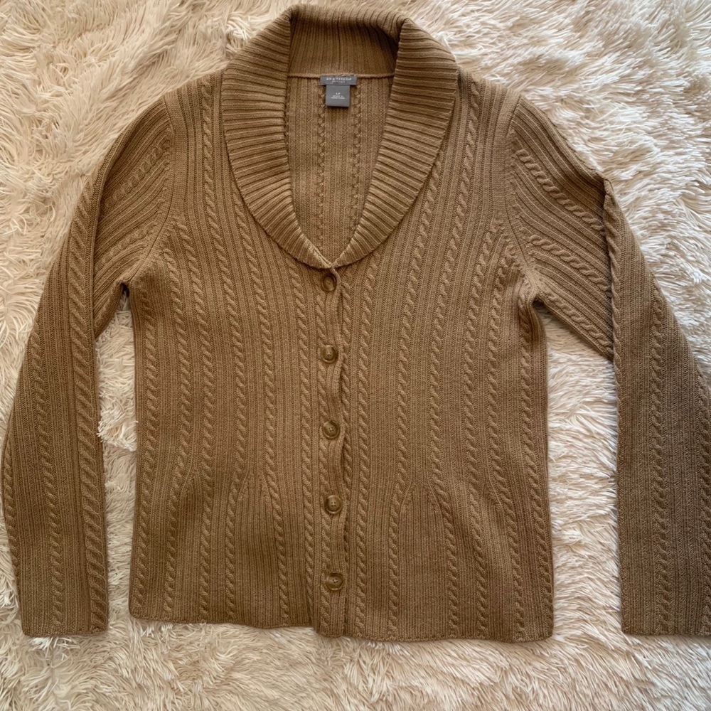 beige ann taylor button up sweater
